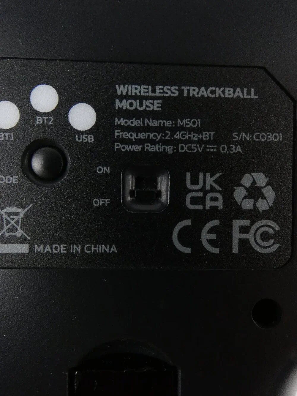 Nulea M501 Wireless Trackball Mouse Rechargeable 3 Device Connections Red Ball